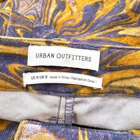 Urban Outfitters Blue and Gold Marble Flare Pants - Picture 4 of 9